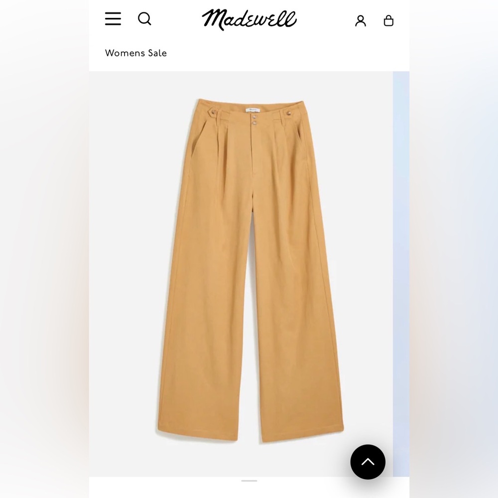 Madewell Harlow Wide-Leg Tan Trouser Pant